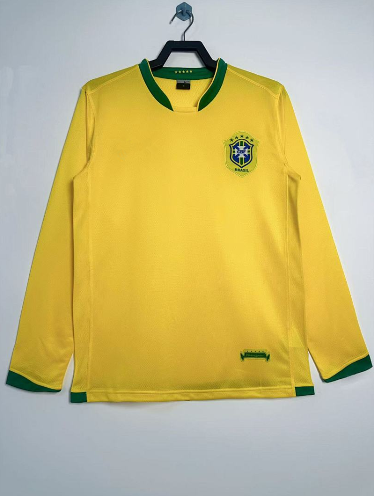 2006 season Brazil home Long sleeved retro Fan version