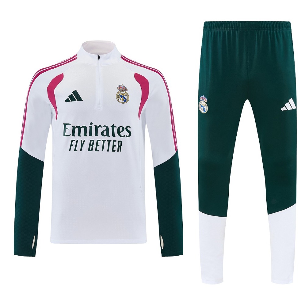 2026 season Real Madrid half zip training suit set