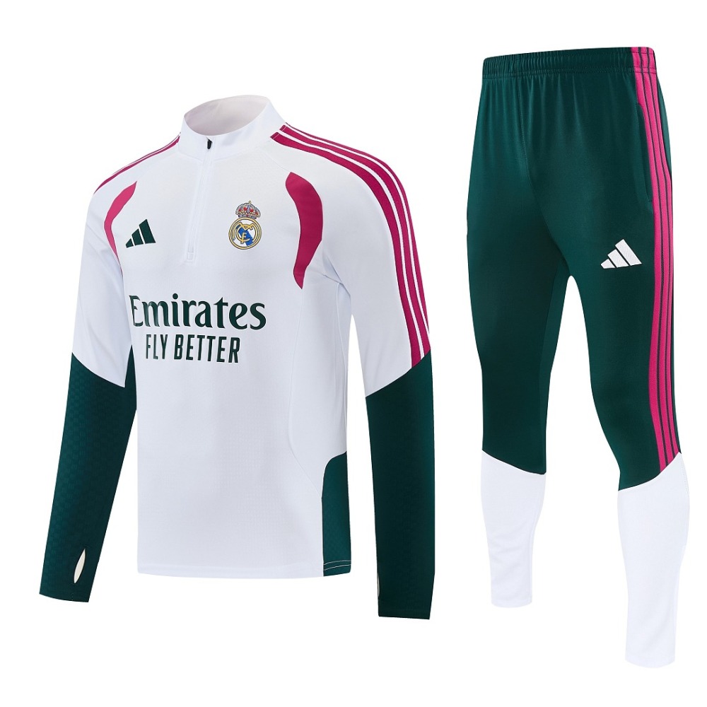 2026 season Real Madrid half zip training suit set