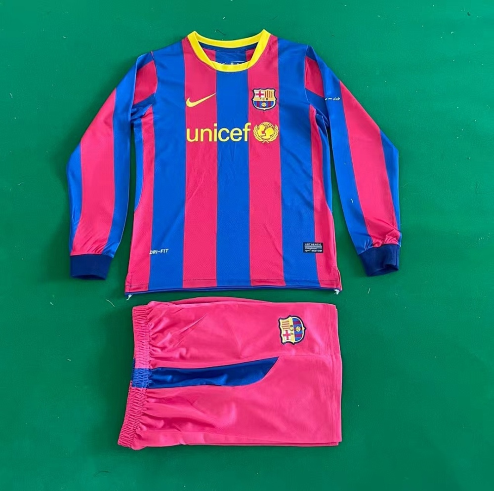 1011 season Barcelona kids long sleeves home
