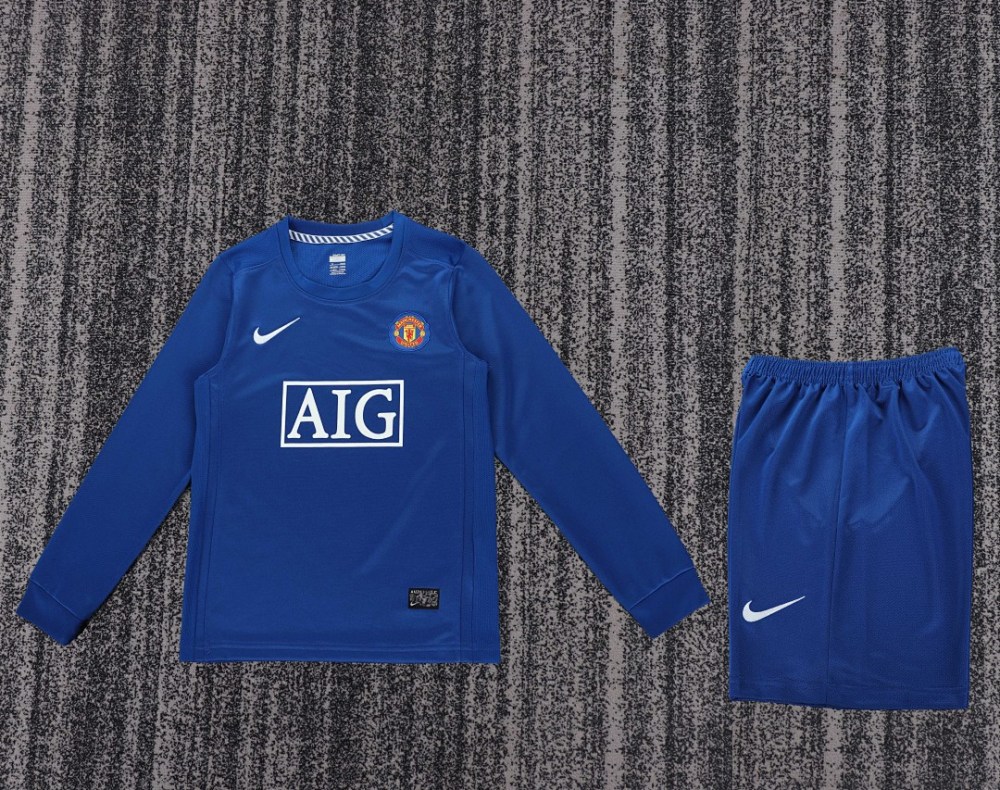 0809 season Manchester United kids long sleeves third