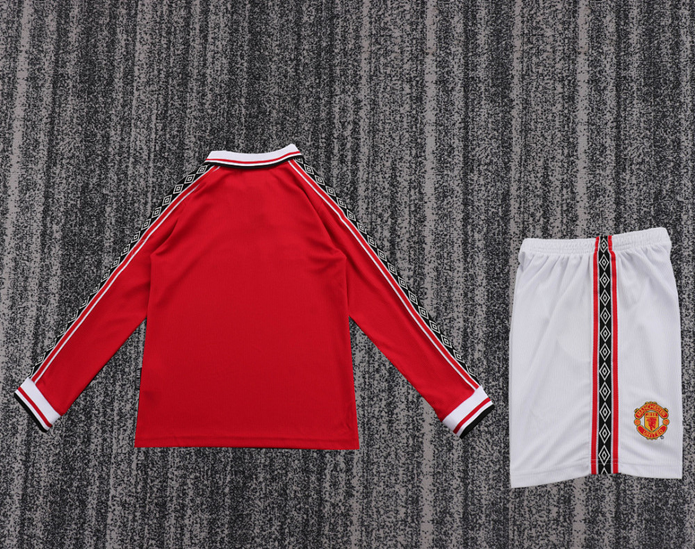 9899 season Manchester United kids long sleeves home