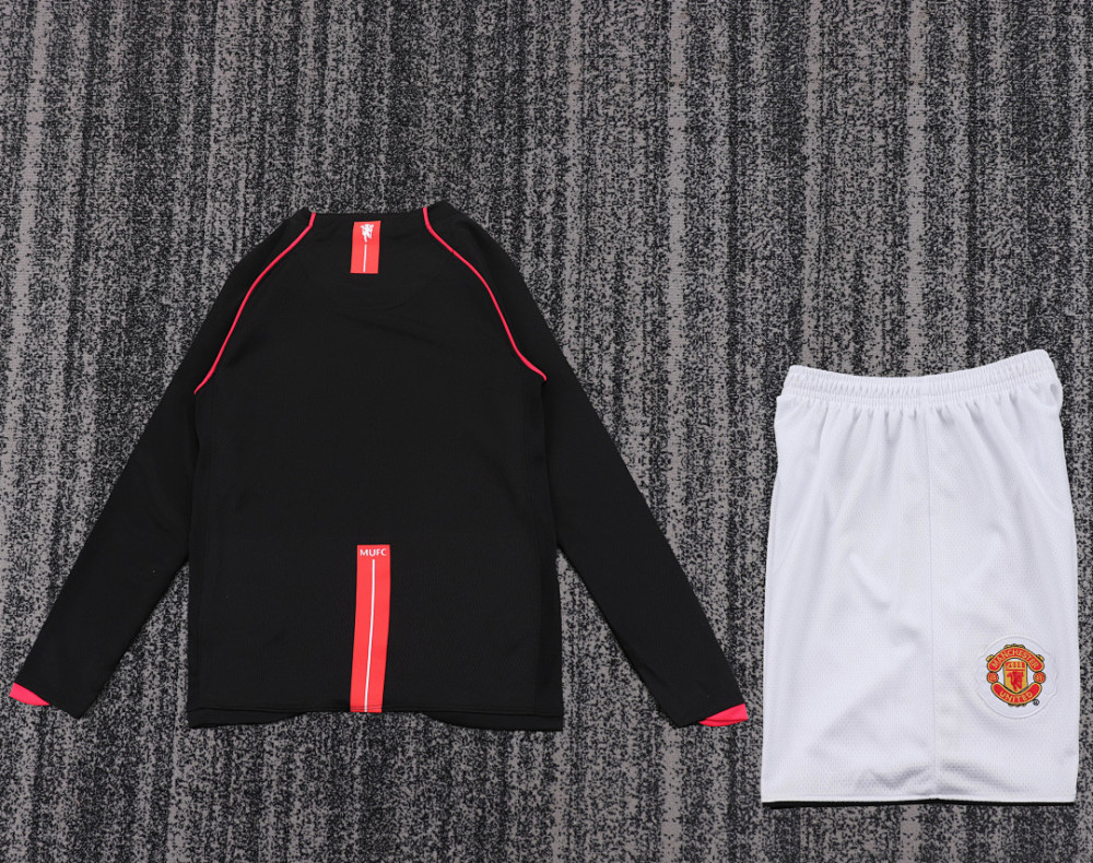 0708 season Manchester United kids long sleeves away