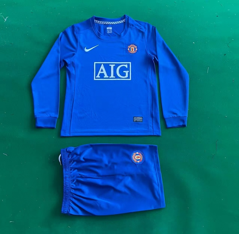 0809 season Manchester United kids long sleeves third
