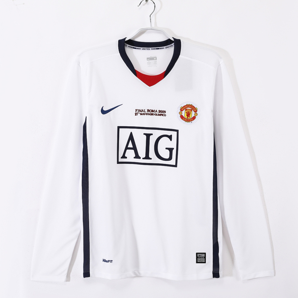 0809 season Manchester United away UEFA Champions League long sleeves Retro