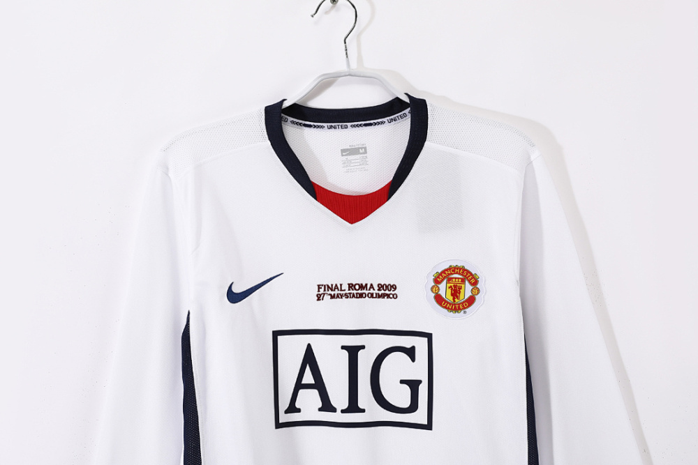 0809 season Manchester United away UEFA Champions League long sleeves Retro