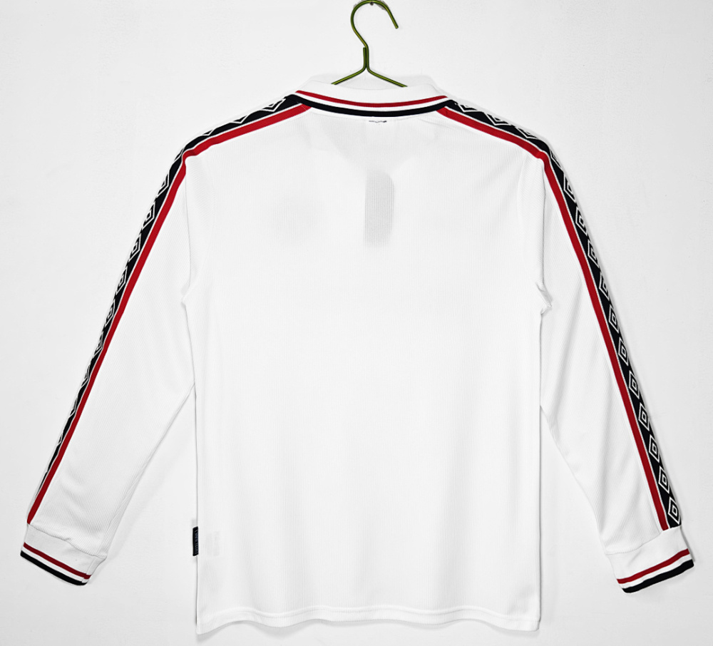 9899 season Manchester United white long sleeves Retro