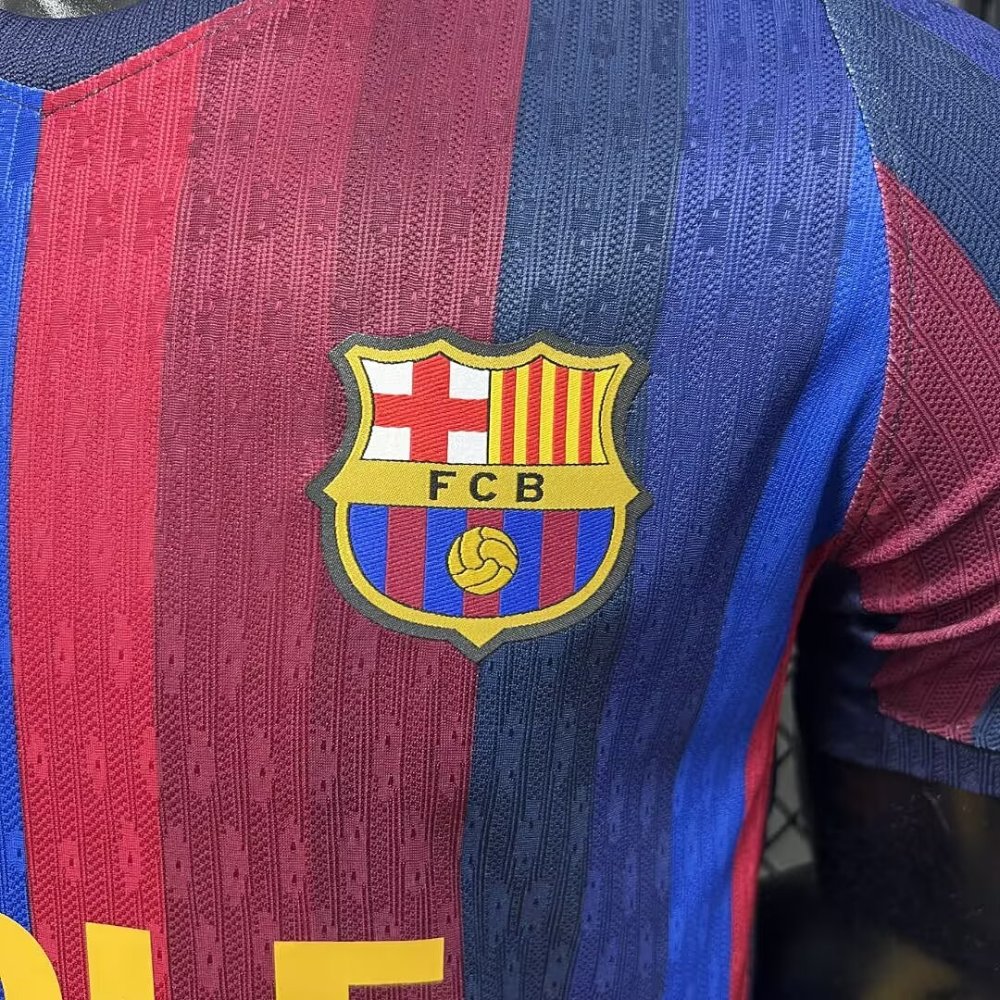 2627 Barcelona Home Jersey player Version with ad "GOLF "