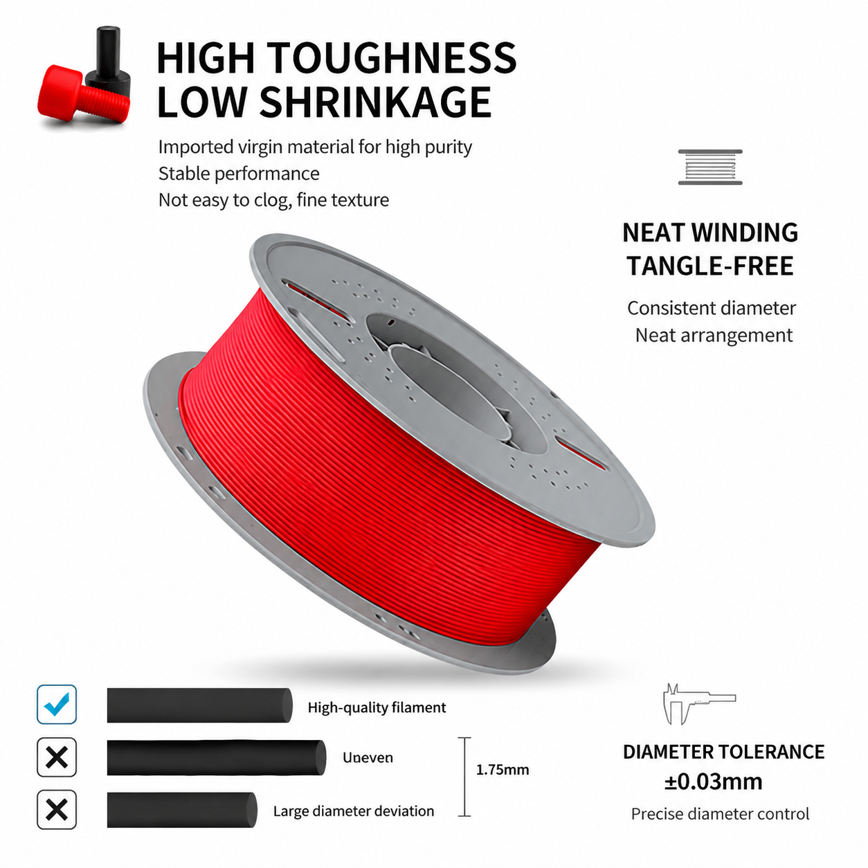 Filadock PLA+ Filament 1.75mm 1KG | High Speed AMS Compatible Eco-Friendly 3D Printer Filament