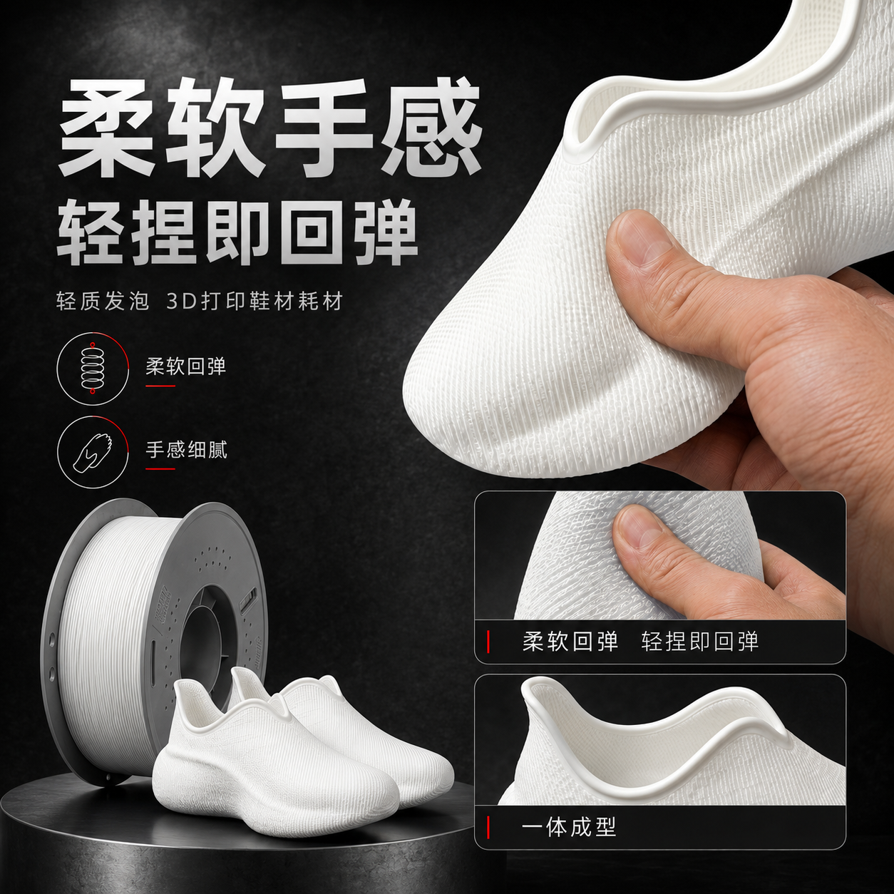 Filadock TPU-LW 85A Foaming TPU Filament 1.75mm – Lightweight Soft TPU for 3D Printed Shoes & Flexible Applications