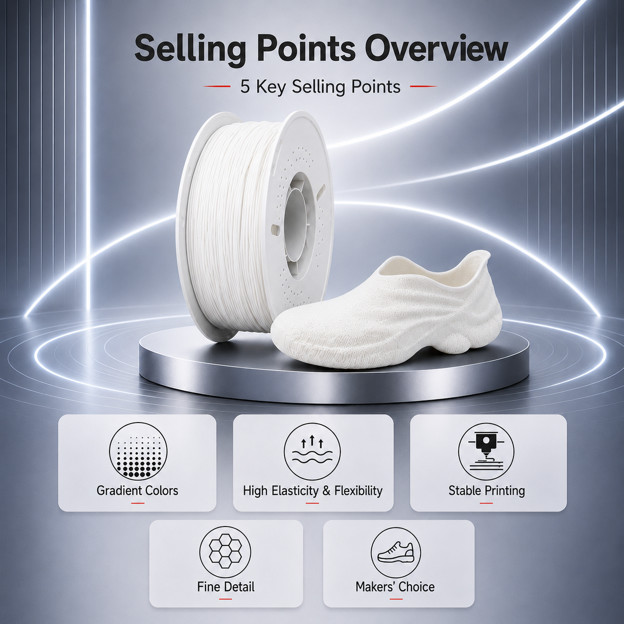 Filadock 85A Soft TPU Filament 1.75mm – Ultra Flexible TPU for 3D Printed Shoes, Insoles & Functional Parts