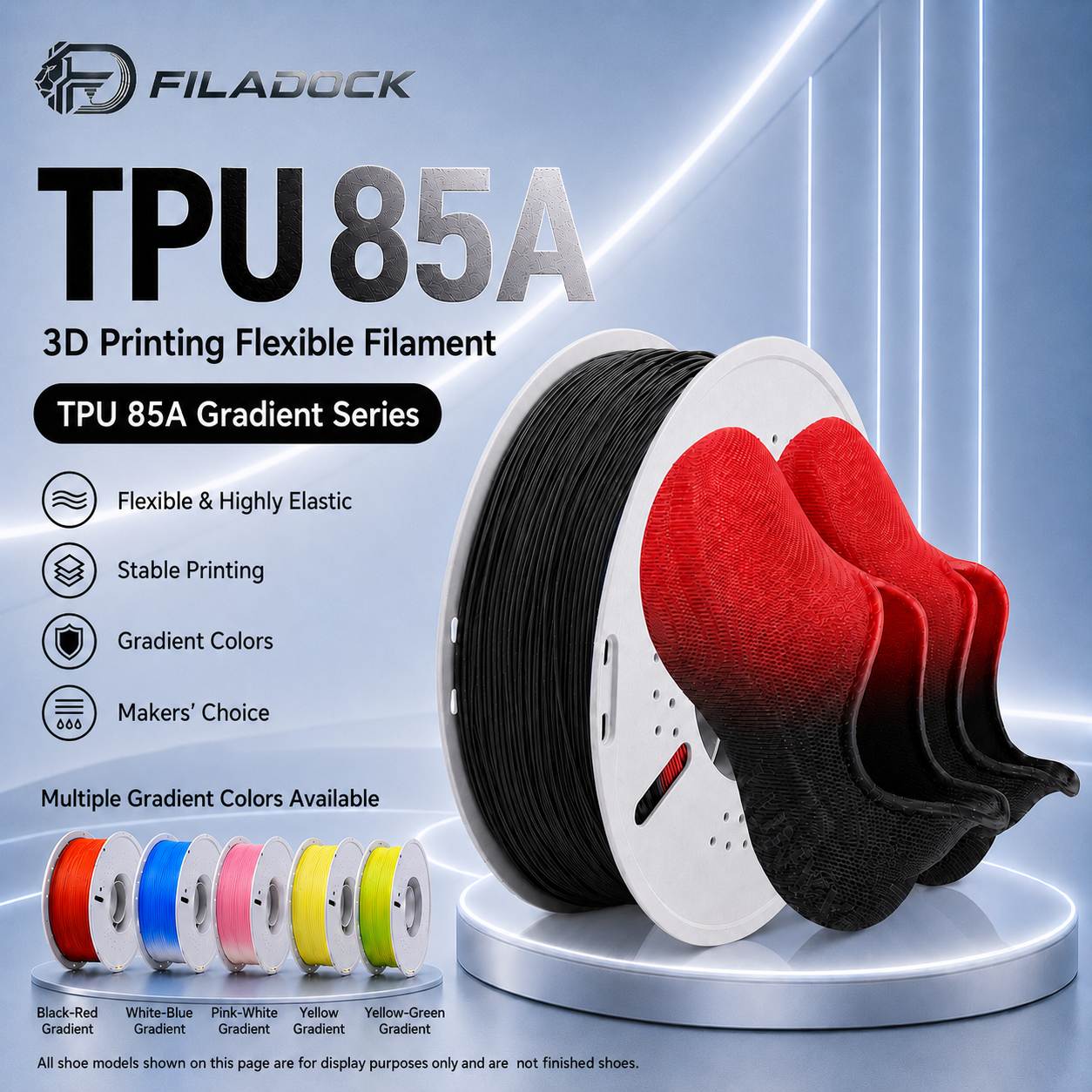 Filadock 85A Soft TPU Filament 1.75mm – Ultra Flexible TPU for 3D Printed Shoes, Insoles & Functional Parts