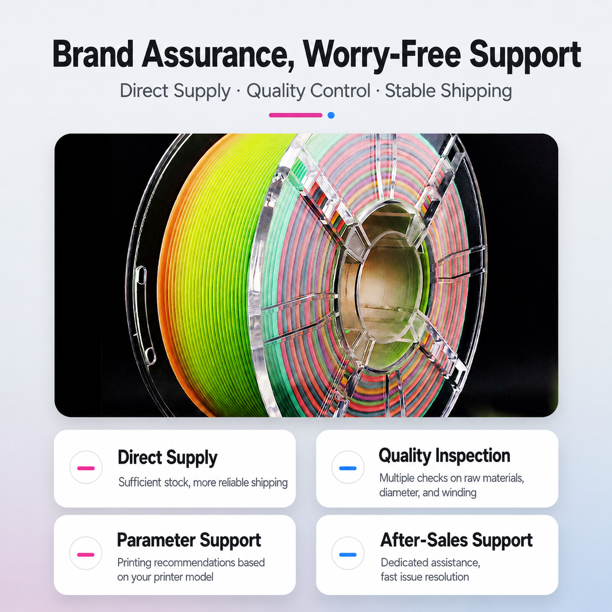 Filadock Glow in the Dark Rainbow Matte PLA+ Filament 1.75mm – High Speed Frosted PLA for FDM 3D Printers