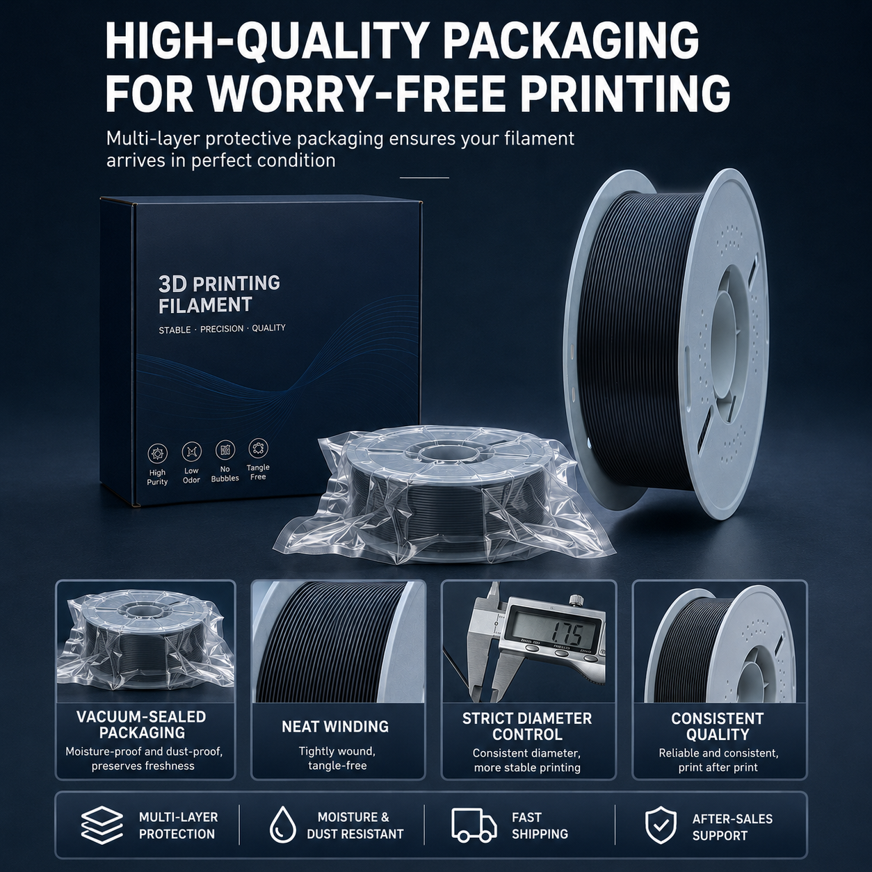 Filadock PLA-CF Filament 1.75mm – Carbon Fiber Reinforced PLA for Matte & Functional 3D Printing