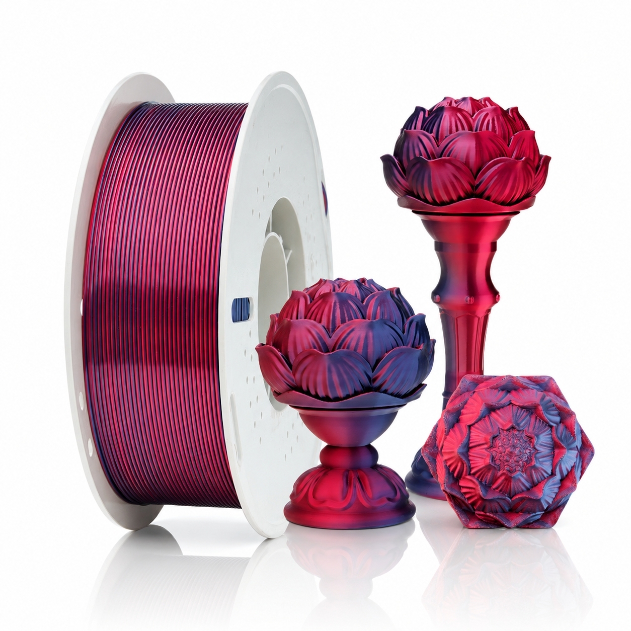 Filadock Silk Dual Color & Tri-Color PLA+ Filament 1.75mm | High-Speed Coextrusion Silk PLA for Stunning 3D Prints