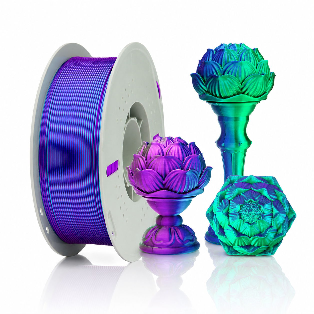 Filadock Silk Dual Color & Tri-Color PLA+ Filament 1.75mm | High-Speed Coextrusion Silk PLA for Stunning 3D Prints