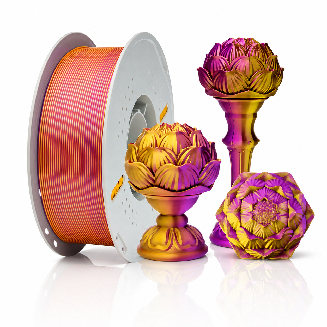 Filadock Silk Dual Color & Tri-Color PLA+ Filament 1.75mm | High-Speed Coextrusion Silk PLA for Stunning 3D Prints