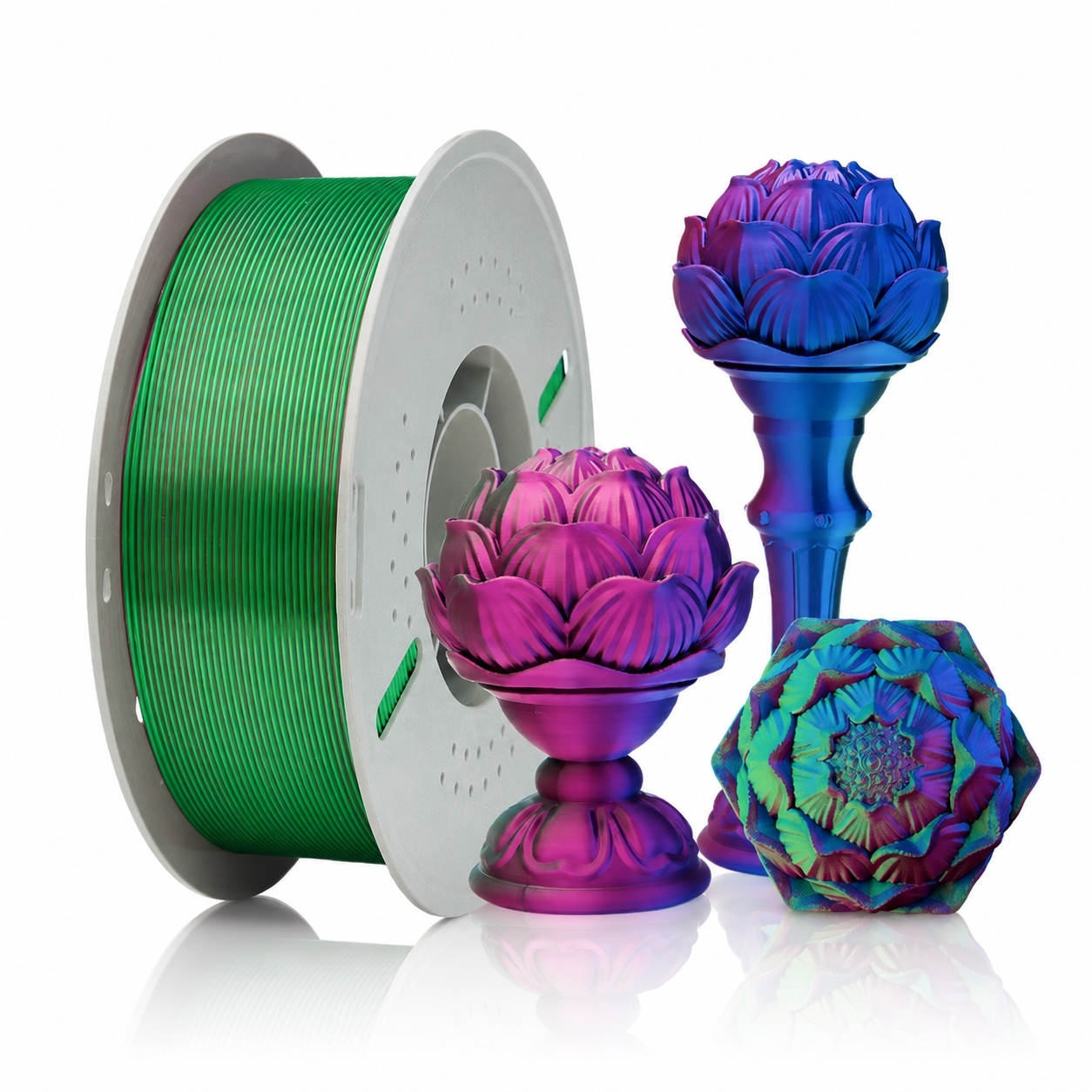 Filadock Silk Dual Color & Tri-Color PLA+ Filament 1.75mm | High-Speed Coextrusion Silk PLA for Stunning 3D Prints