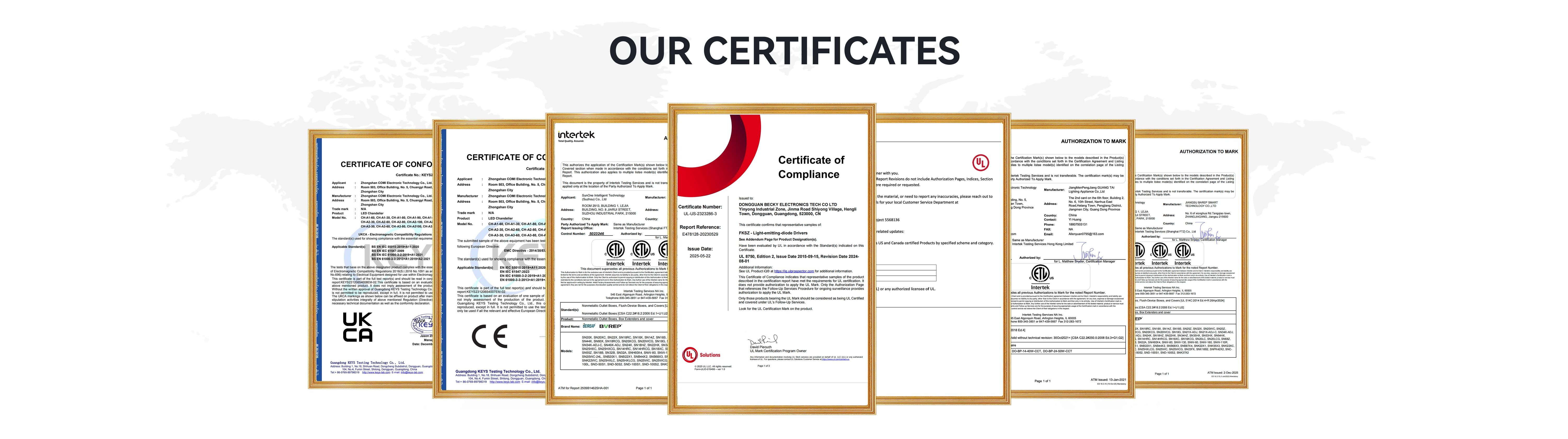 Our Certificates