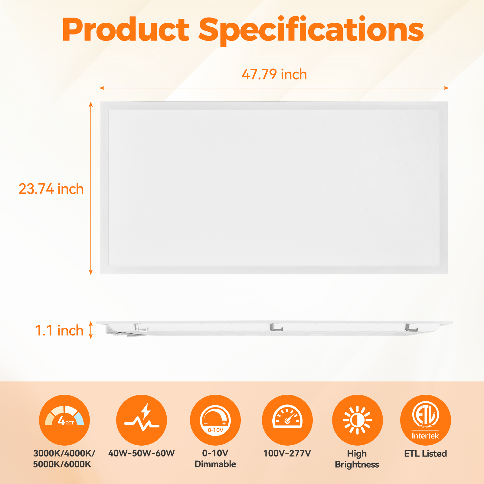Bulk 2x4 LED Flat Panel Light - Tunable 4CCT