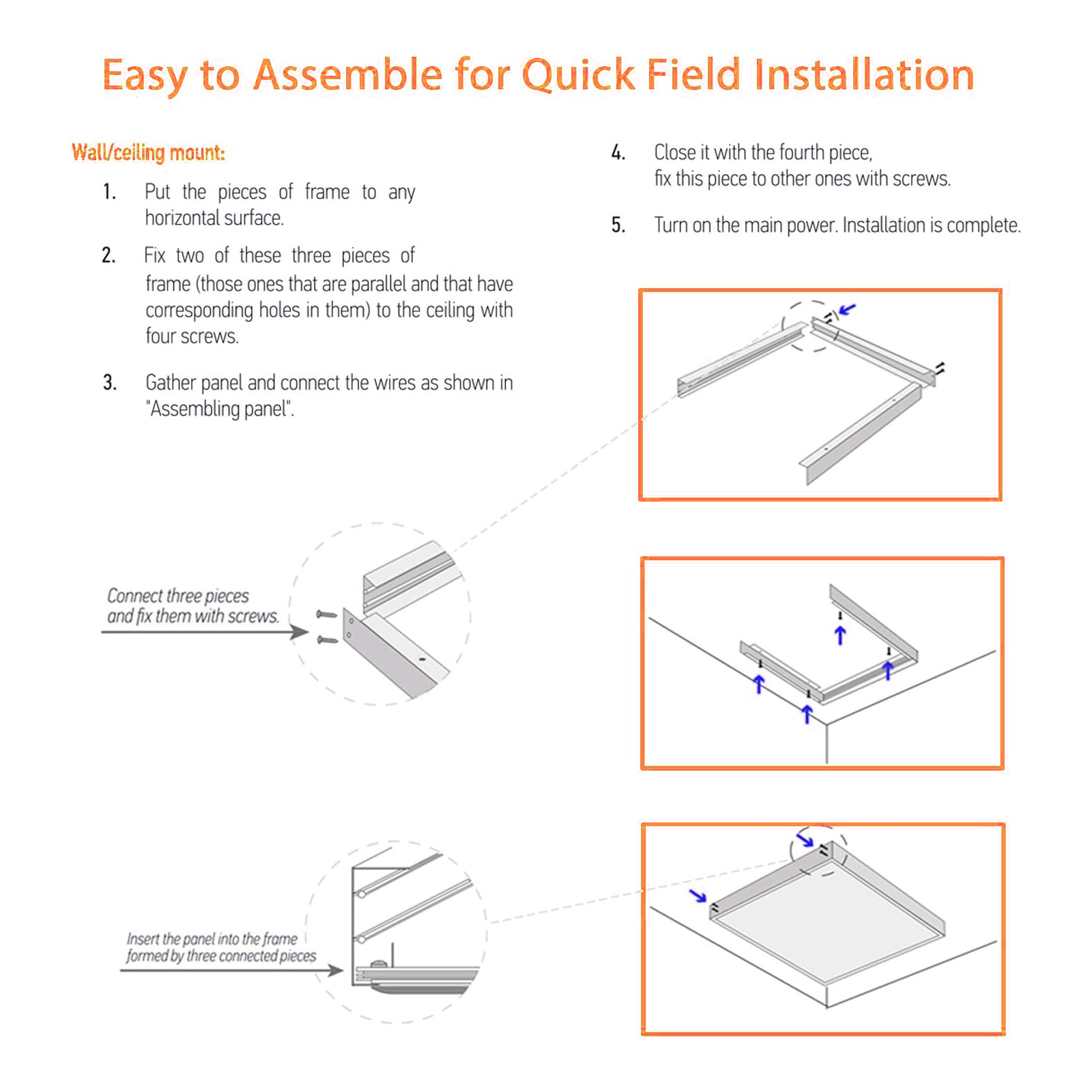 2x4 LED Panel Surface Mount Kit Manufacturer | OEM