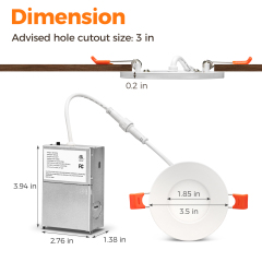 Wholesale 3" LED Recessed Light with Night Light Supplier