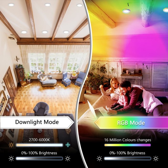 6 Inch Smart LED Recessed Light Manufacturer | RGB WiFi OEM