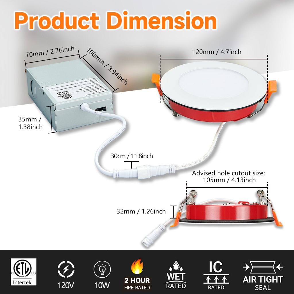 2-Hour Fire Rated 4 Inch Canless Downlight OEM Factory