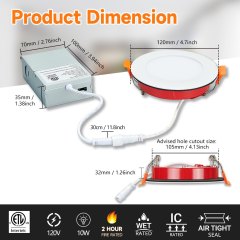2-Hour Fire Rated 4 Inch Canless Downlight OEM Factory