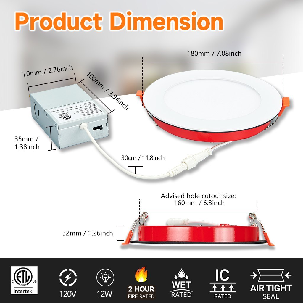 2-Hour Fire Rated 6 Inch Canless Downlight OEM Factory