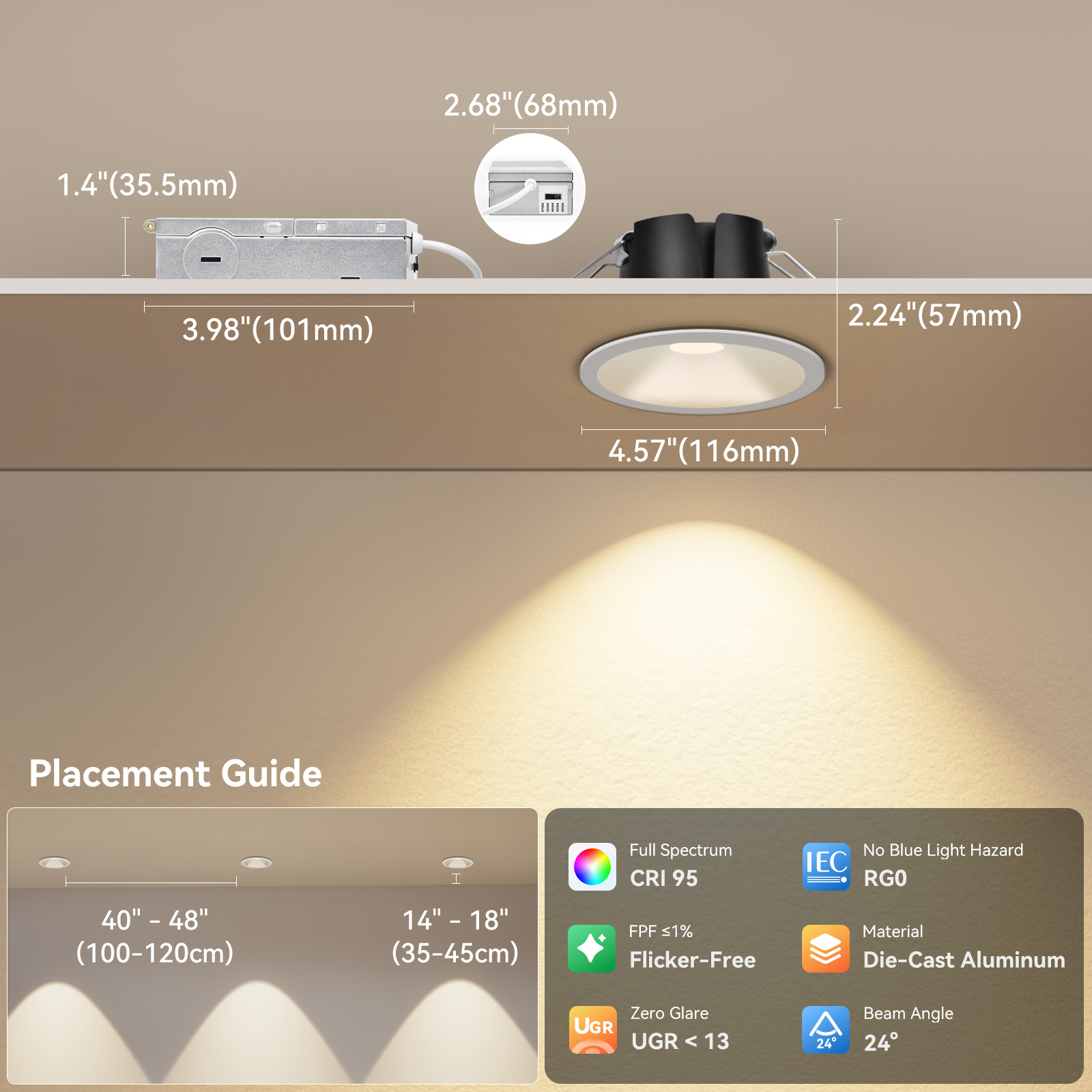 4 Inch Anti Glare Recessed Spotlight Manufacturer