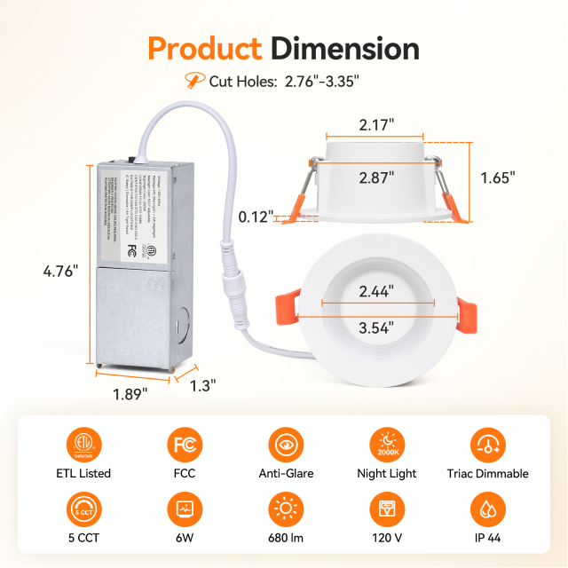 4 Inch LED Recessed Light with Night Light Manufacturer