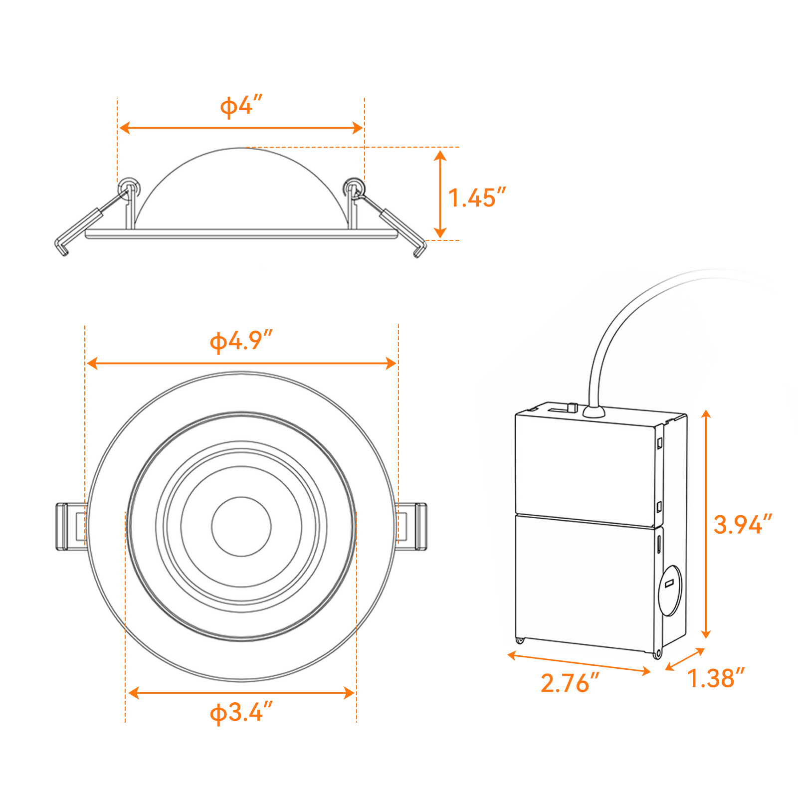 6 Inch Gimbal LED Recessed Light | OEM Manufacturer
