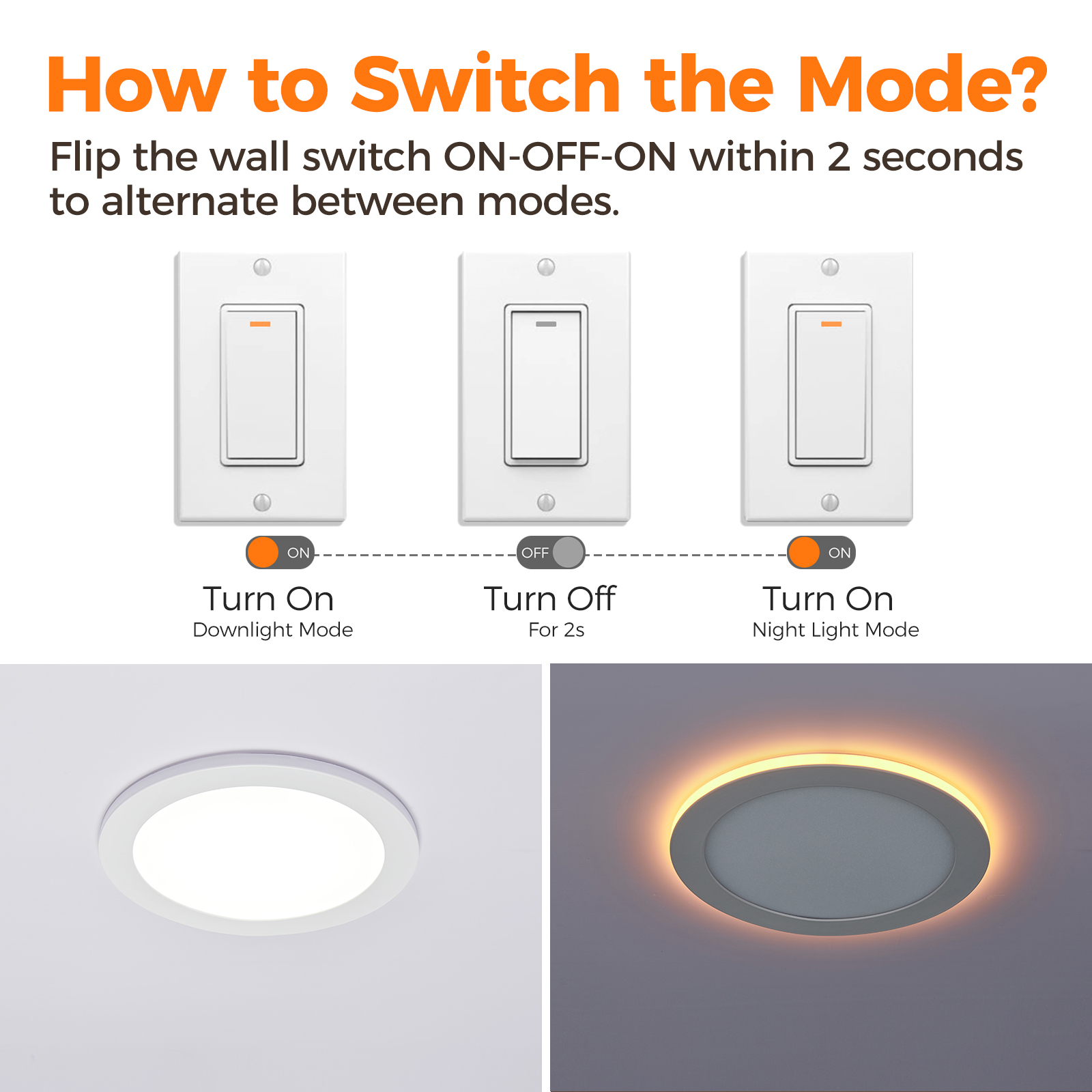 8 Inch LED Recessed Light with Night Light | OEM Factory