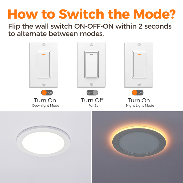 8 Inch LED Recessed Light with Night Light | OEM Factory