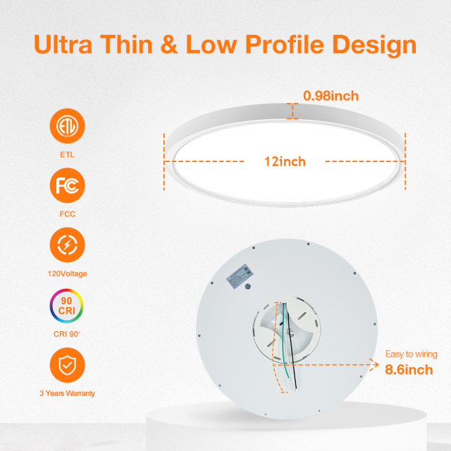 12 Inch LED Flush Mount Ceiling Light Factory | ETL FCC