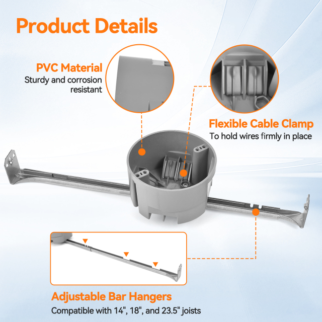 Ceiling Electrical Box with Hanger Bar | OEM Supplier