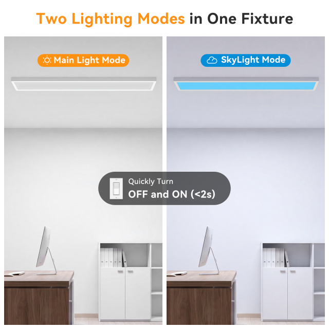1x4 LED Surface Mount Panel Light with Skylight