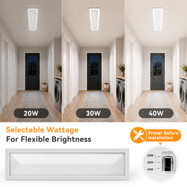 1x4 LED Surface Mount Panel Light with Night Light