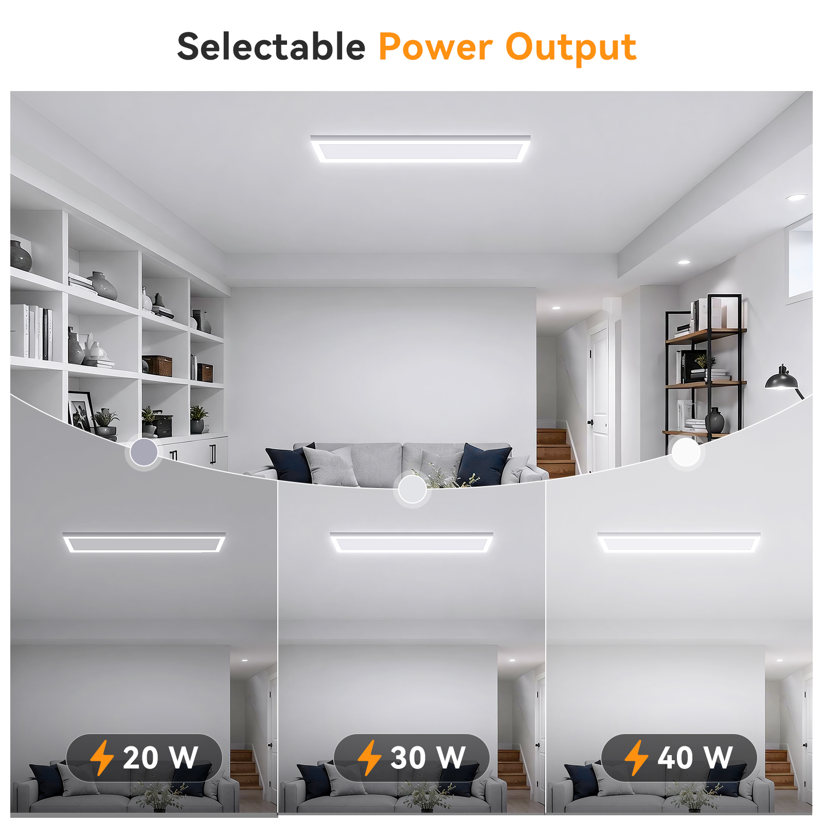 1x4 LED Surface Mount Panel Light with Skylight