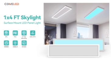 1x4 LED Surface Mount Panel Light with Skylight