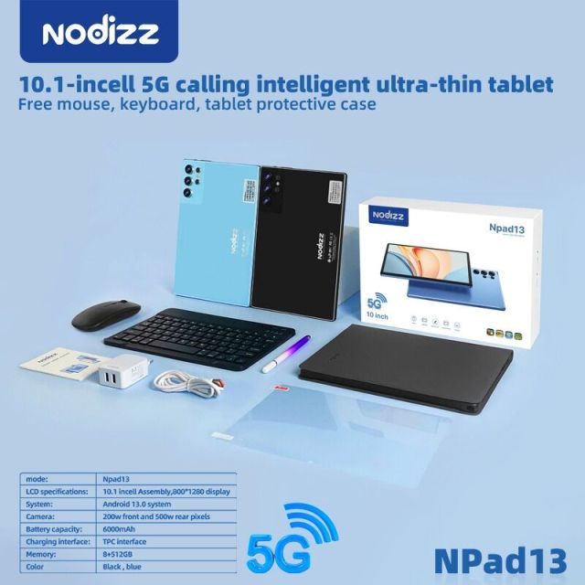 جهاز NPad13 اللوحي، يدعم تقنية الجيل الخامس، شاشة عالية الوضوح، يدعم جميع الشبكات، جهاز لوحي متعدد الوظائف يدعم شريحة SIM، شركة Shenzhen Weihong Technology Co., Ltd.