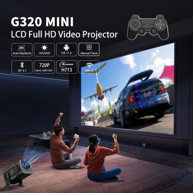 Projector HY320 MINI 2-IN-1 Professional Chip Android Projector With 2 Wireless Game Controllers Built-in 20000+ Games,Shenzhen Weihong Technology Co., Ltd.,Projector HY320 MINI 2-IN-1 Professional Chip Android Projector With 2 Wireless Game Controllers Built-in 20000+ Games