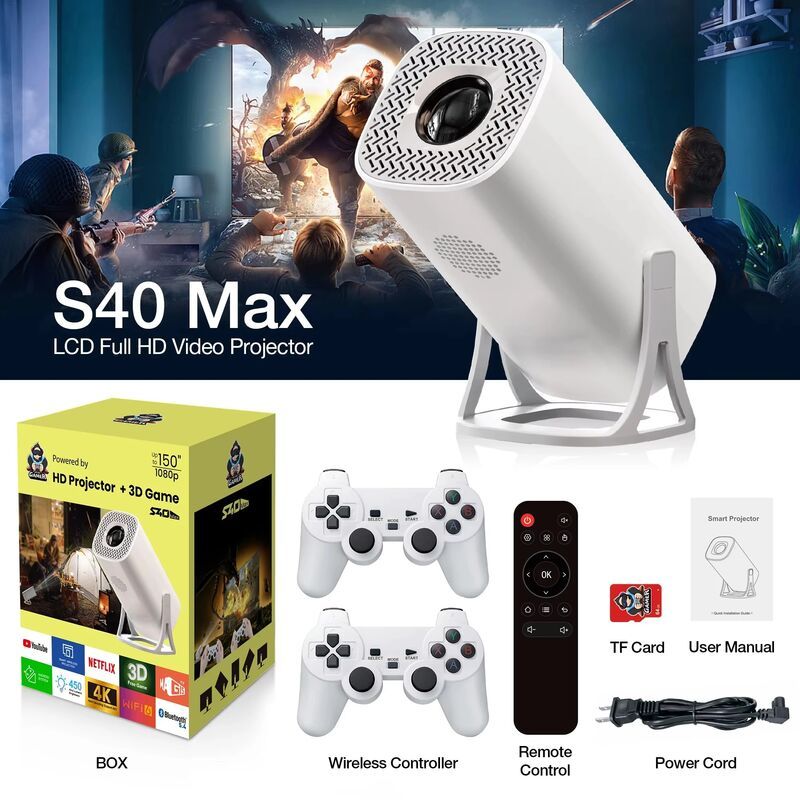 Оптовая продажа мини-проекторов S40 Max с эмулятором игр, возможностью воспроизведения видео в свободном стиле для домашнего кинотеатра, поддержкой видео 1080p и 720p для использования на открытом воздухе. Shenzhen Weihong Technology Co., Ltd., оптовая продажа мини-проекторов S40 Max с эмулятором игр, возможностью воспроизведения видео в свободном стиле для домашнего кинотеатра, поддержкой видео 1080p и 720p для использования на открытом воздухе.