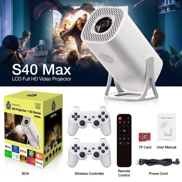 Оптовая продажа мини-проекторов S40 Max с эмулятором игр, возможностью воспроизведения видео в свободном стиле для домашнего кинотеатра, поддержкой видео 1080p и 720p для использования на открытом воздухе. Shenzhen Weihong Technology Co., Ltd., оптовая продажа мини-проекторов S40 Max с эмулятором игр, возможностью воспроизведения видео в свободном стиле для домашнего кинотеатра, поддержкой видео 1080p и 720p для использования на открытом воздухе.