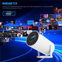 Портативный смарт-проектор HY300 Pro на Android 11 с поддержкой 4K-видео, Bluetooth и Full HD, короткофокусный, по заводской цене. Shenzhen Weihong Technology Co., Ltd.