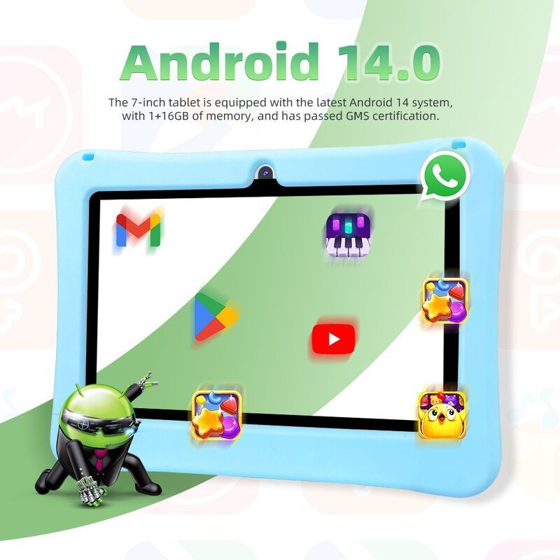 جهاز Npad701 اللوحي للأطفال، 7 بوصة، بنظام أندرويد، مضاد للسقوط، جهاز تعليمي مزود بتقنية بلوتوث WIFT، من إنتاج شركة Shenzhen Weihong Technology Co., Ltd.