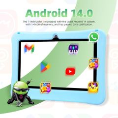 جهاز Npad701 اللوحي للأطفال، 7 بوصة، بنظام أندرويد، مضاد للسقوط، جهاز تعليمي مزود بتقنية بلوتوث WIFT، من إنتاج شركة Shenzhen Weihong Technology Co., Ltd.