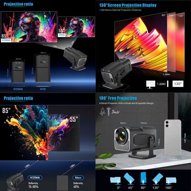 Wholesale HY320 Full Hd Home Theater Proyector Mini Smart Android Projectors Portable Outdoor Travel 4K Projector,Shenzhen Weihong Technology Co., Ltd.,Wholesale HY320 Full Hd Home Theater Proyector Mini Smart Android Projectors Portable Outdoor Travel 4K Projector