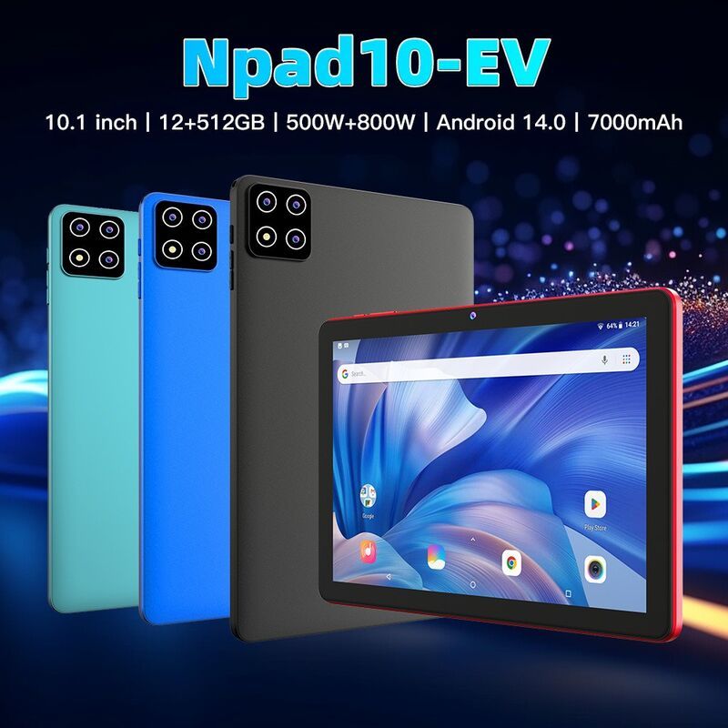 جهاز لوحي NPad10-EV بنظام أندرويد، شاشة 10.1 بوصة، معالج ثماني النواة، كاميرتان، شريحتان SIM، يدعم مكالمات 3G، بلوتوث، واي فاي، من إنتاج شركة Shenzhen Weihong Technology Co., Ltd.